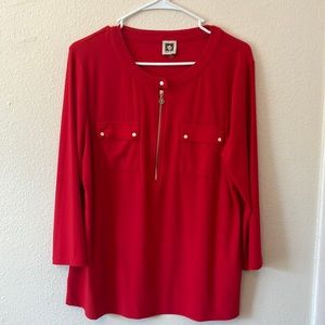 Anne Klein Red Blouse